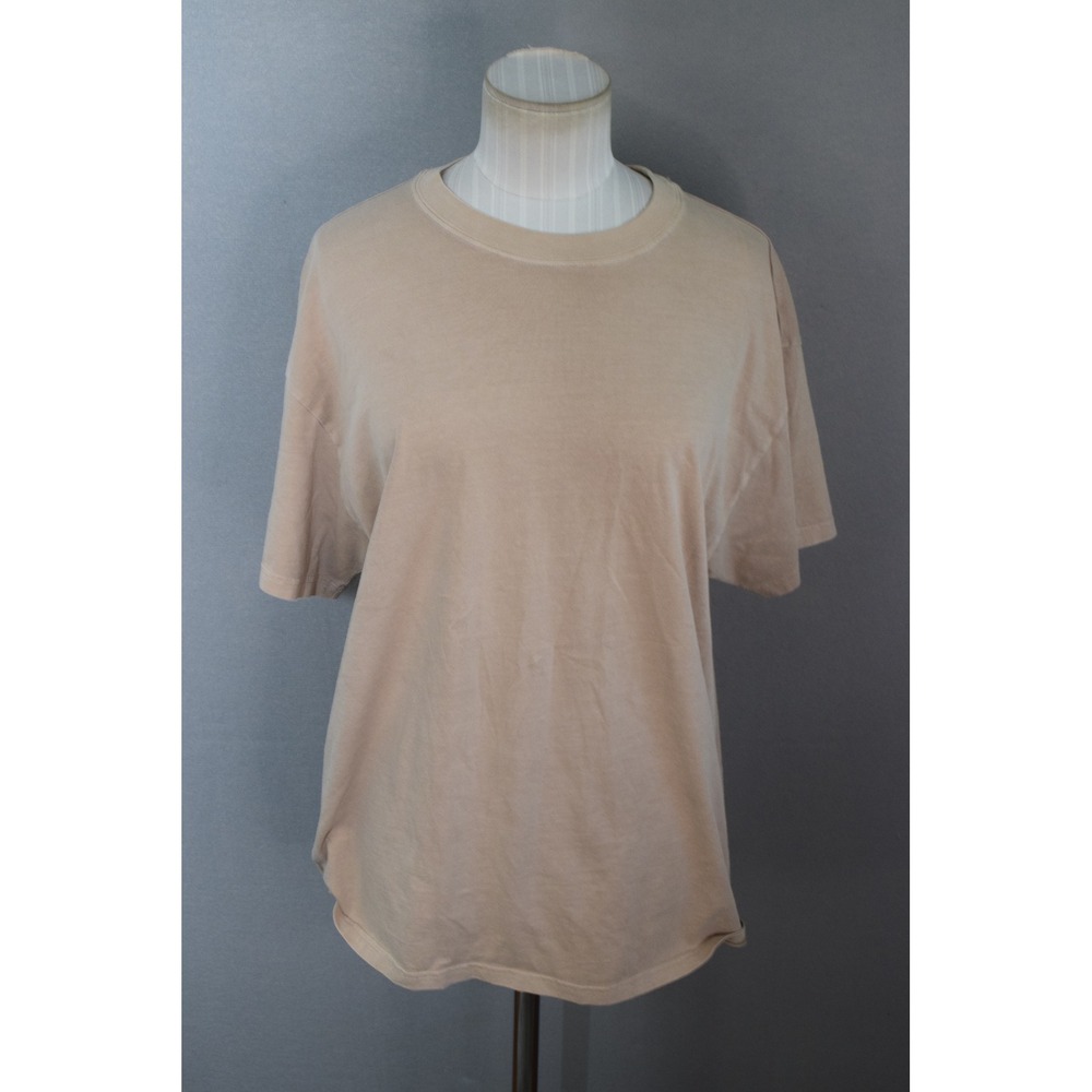 Sunday Best T-Shirt Size M Beige Oversized Short Sleeve Crew Neck Basic Tee